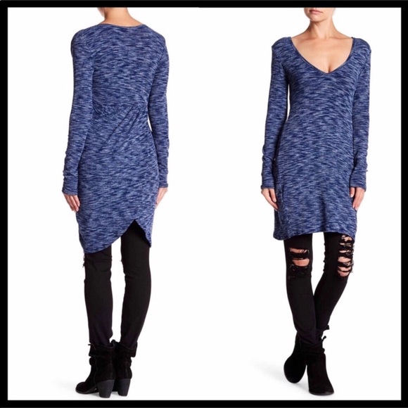 AMERICAN TWIST BLUE V-NECK MINI TUNIC DRESS A3C - Picture 5 of 8